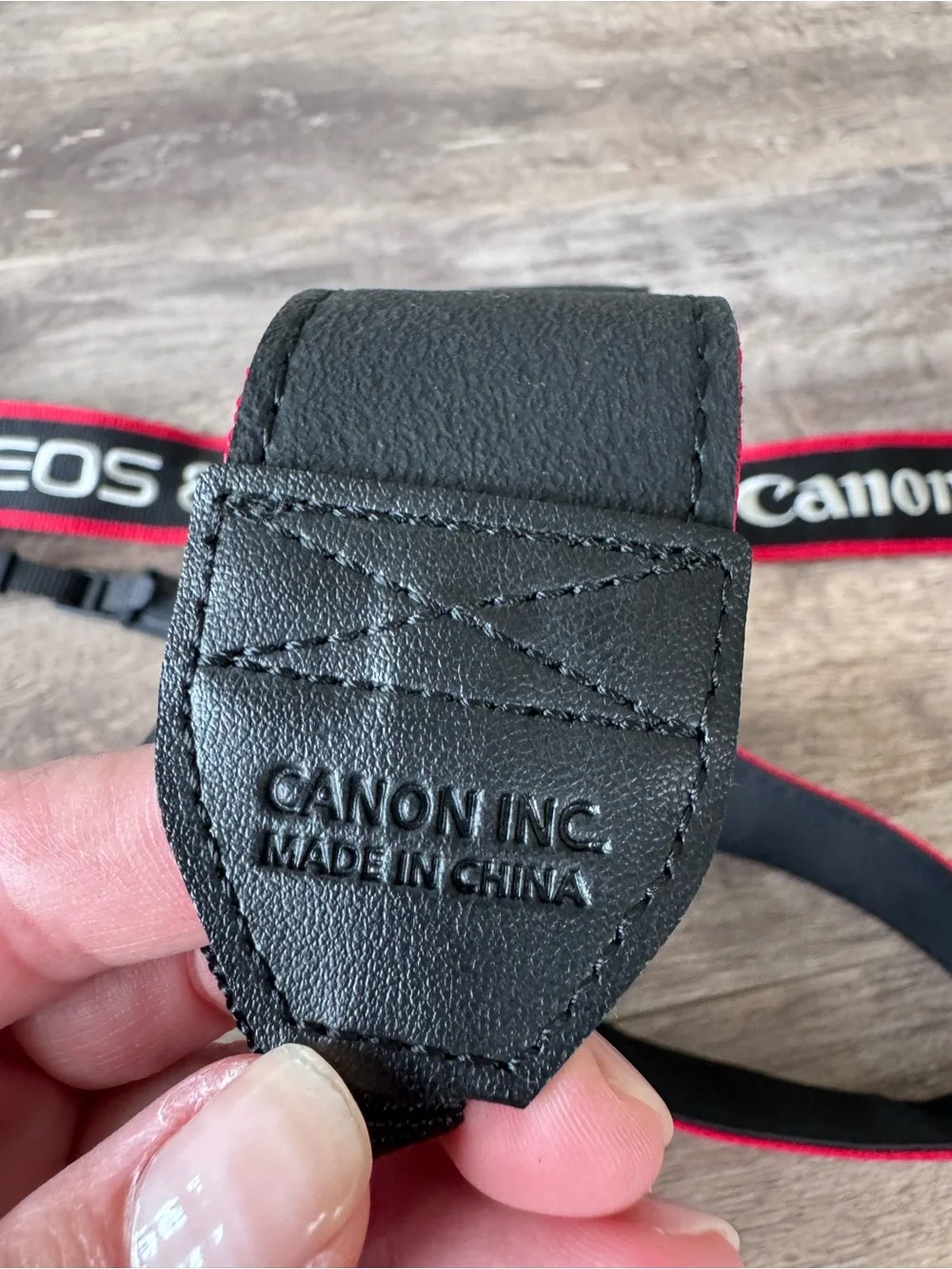 Canon Camera Neck Strap in Black with Red Trim - 1.5” Wide